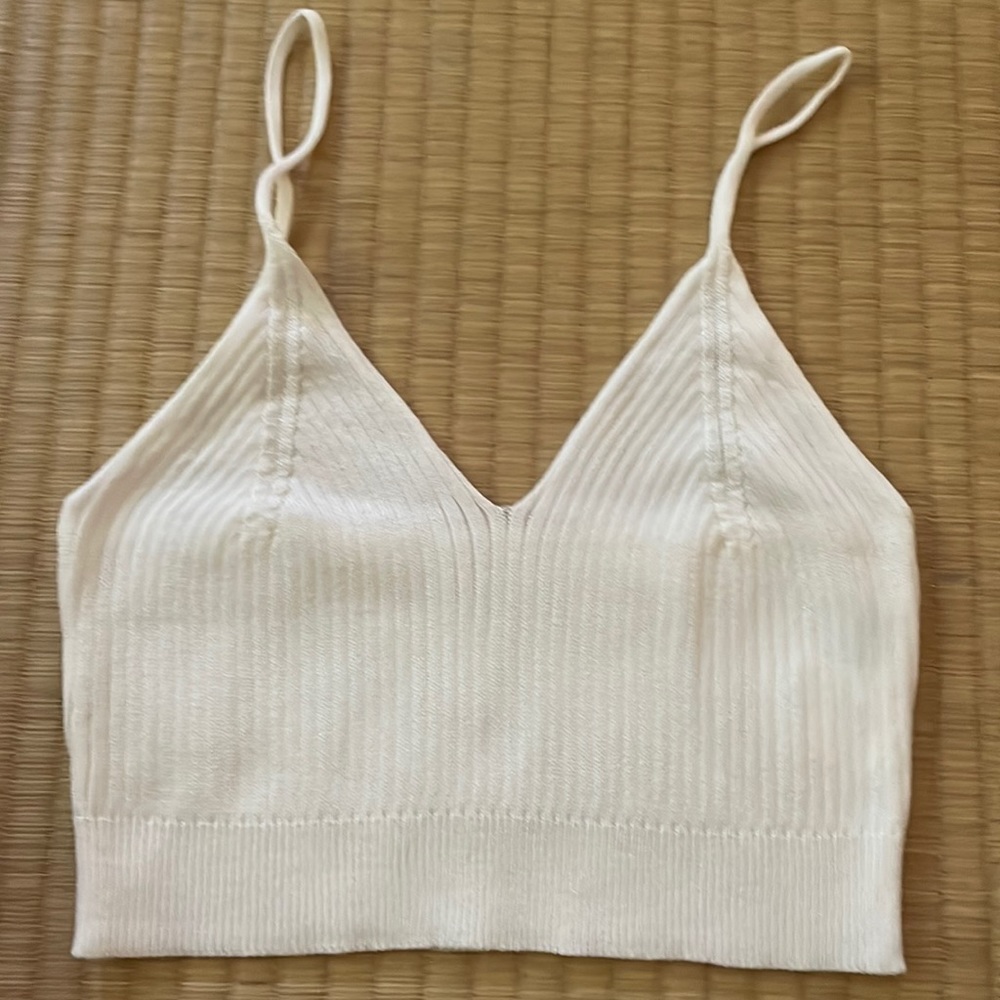 White spaghetti strap crop top!
